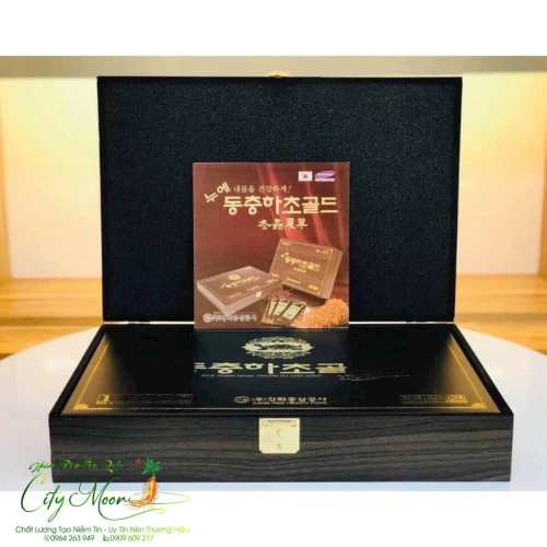 NƯỚC ĐÔNG TRÙNG HẠ THẢO HỘP GỖ ĐEN CAO CẤP KANG HWA HÀN QUỐC
