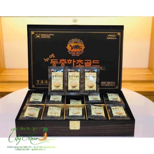 NƯỚC ĐÔNG TRÙNG HẠ THẢO HỘP GỖ ĐEN CAO CẤP KANG HWA HÀN QUỐC