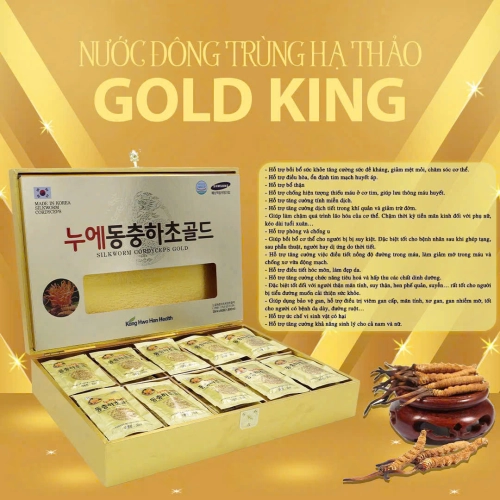 NƯỚC ĐÔNG TRÙNG HẠ THẢO HỘP GỖ CAO CẤP GOLD KING HÀN QUỐC