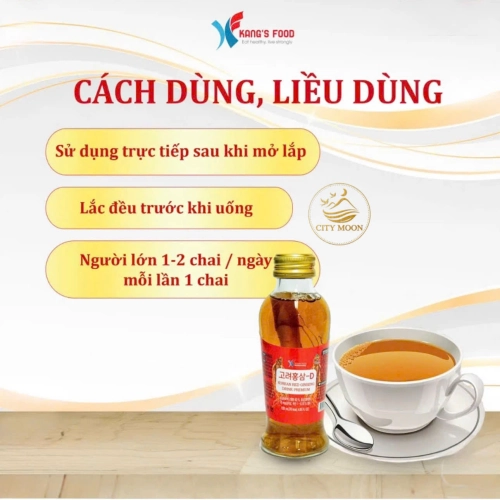 NƯỚC HỒNG SÂM CÓ CỦ SÂM TƯƠI KANGFOOD HÀN QUỐC