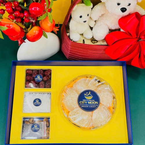 Hộp Quà Tinh Chế VIP Khuôn Lá Giữ Chân Hai Đầu Loại 50gram