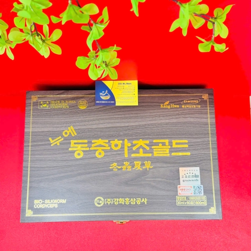 NƯỚC ĐÔNG TRÙNG HẠ THẢO HỘP GỖ ĐEN CAO CẤP KANG HWA HÀN QUỐC