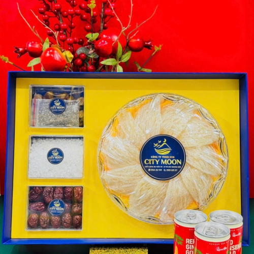 Hộp Quà Tinh Chế VIP Khuôn Lá Giữ Chân Hai Đầu Loại 100gram