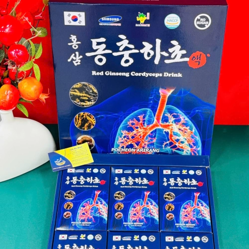 NƯỚC HỒNG SÂM ĐÔNG TRÙNG HẠ THẢO BỔ PHỔI POCHEON HÀN QUỐC 