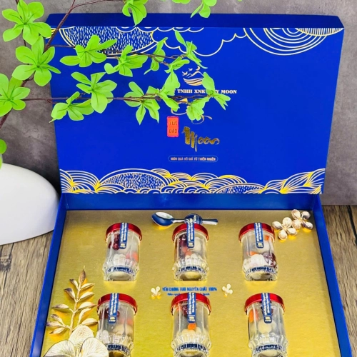 HỘP QUÀ SET 6 HŨ YẾN CHƯNG TƯƠI SIZE 100ML- 16GRAM YẾN TƯƠI